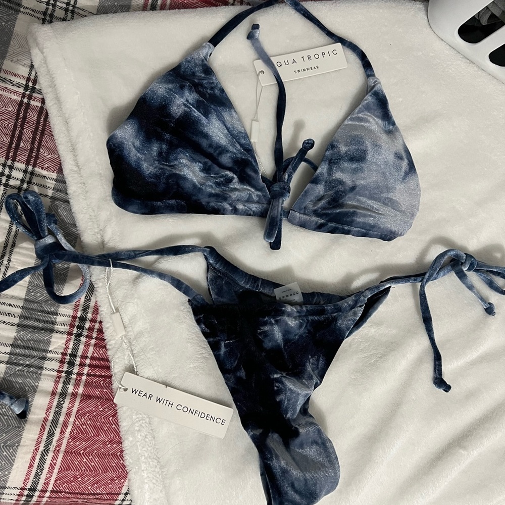 Tie dye velvet bikini